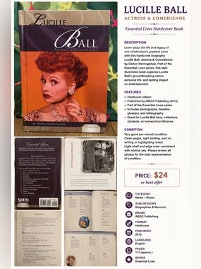 Lucille Ball: Actress & Comedienne Hardcover Book (2012) Essential Lives